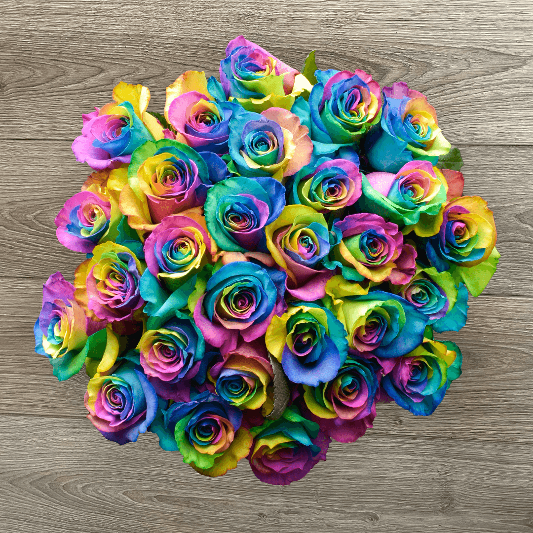 Rainbow Rose Bouquet Rainbow Roses Delivery Rosaholics 0297