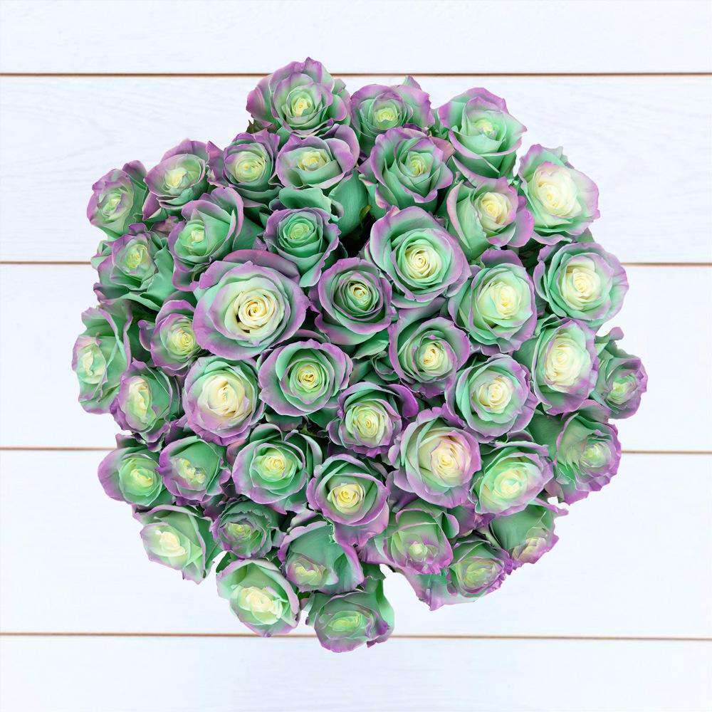 Aquamarine Rose Bouquet - Rosaholics