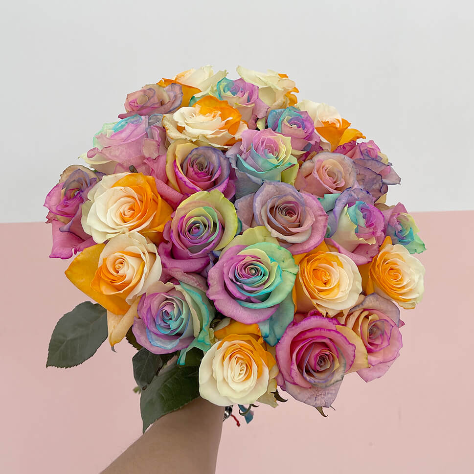 Cinnamon - multicolored rose bouquet
