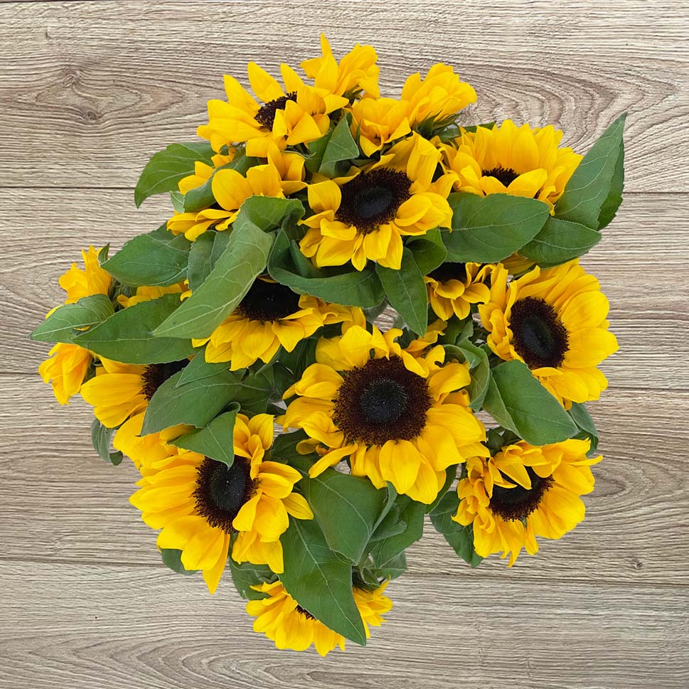 A sunflower bouquet by Rosaholics