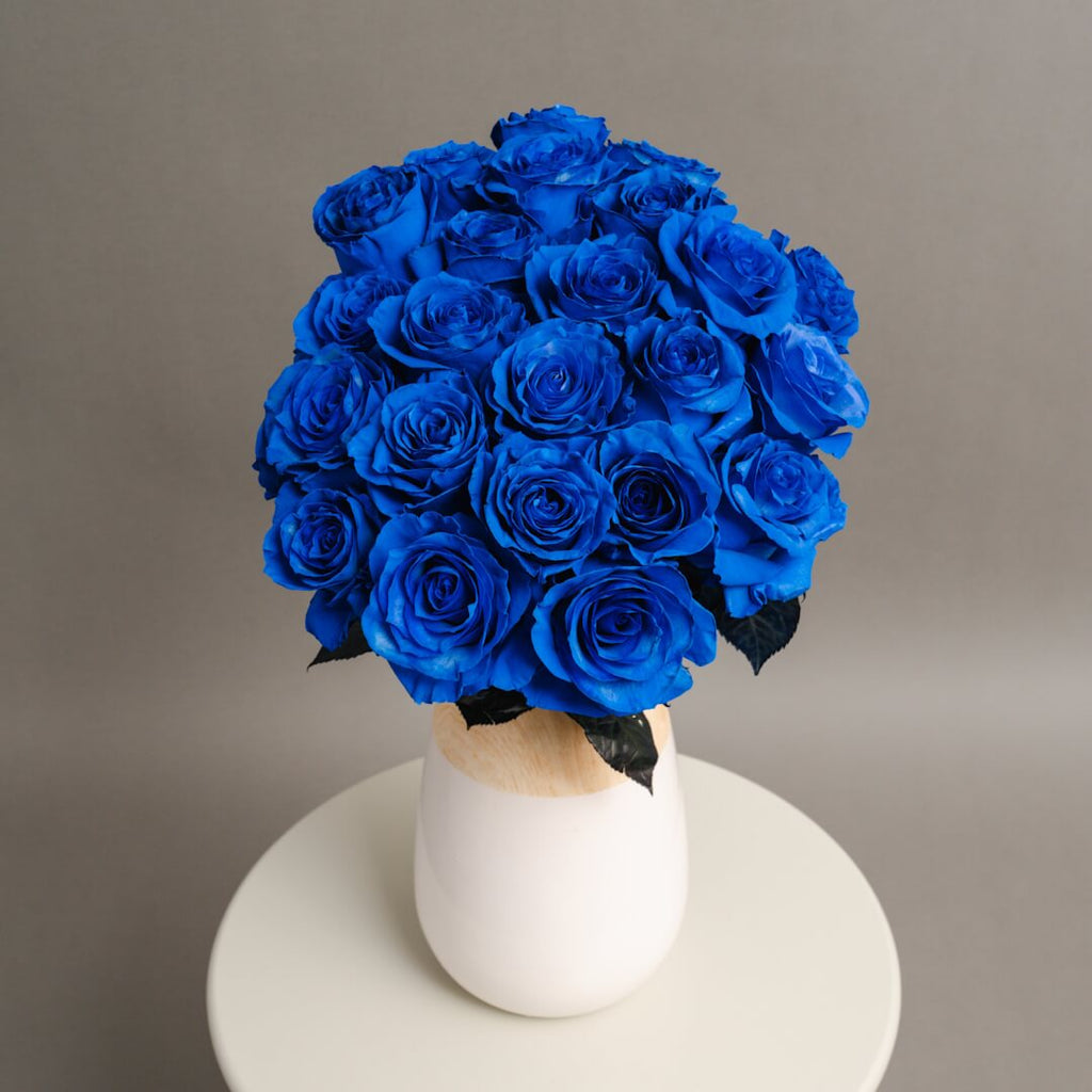 Blue Lagoon Bouquet | Dozen Blue Roses – Rosaholics