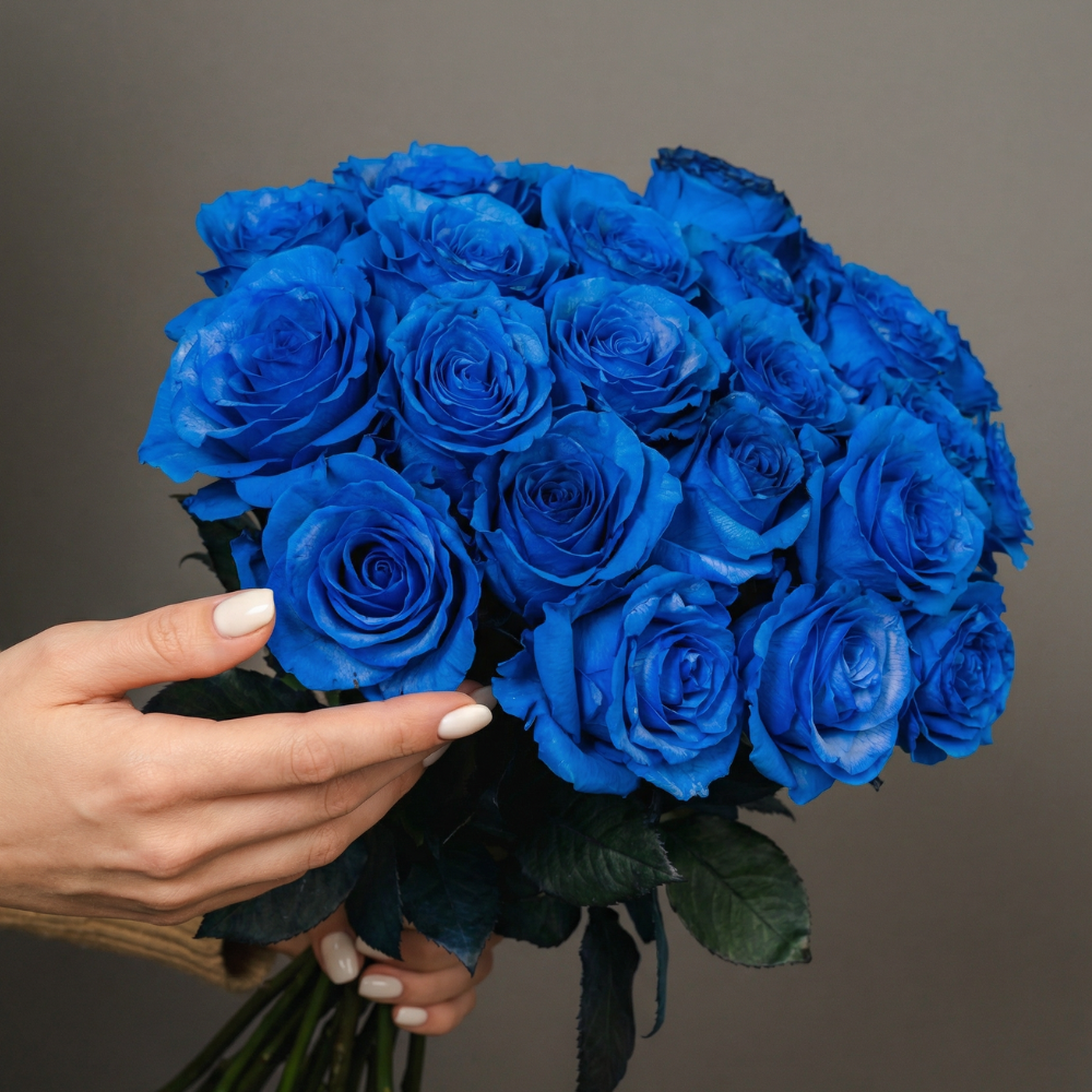 Blue Lagoon Bouquet | Dozen Blue Roses – Rosaholics