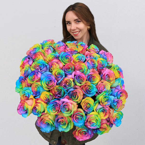 Rainbow Rose Bouquet