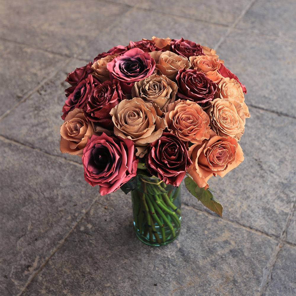 Maple Serenade pink roses bouquet in a vase