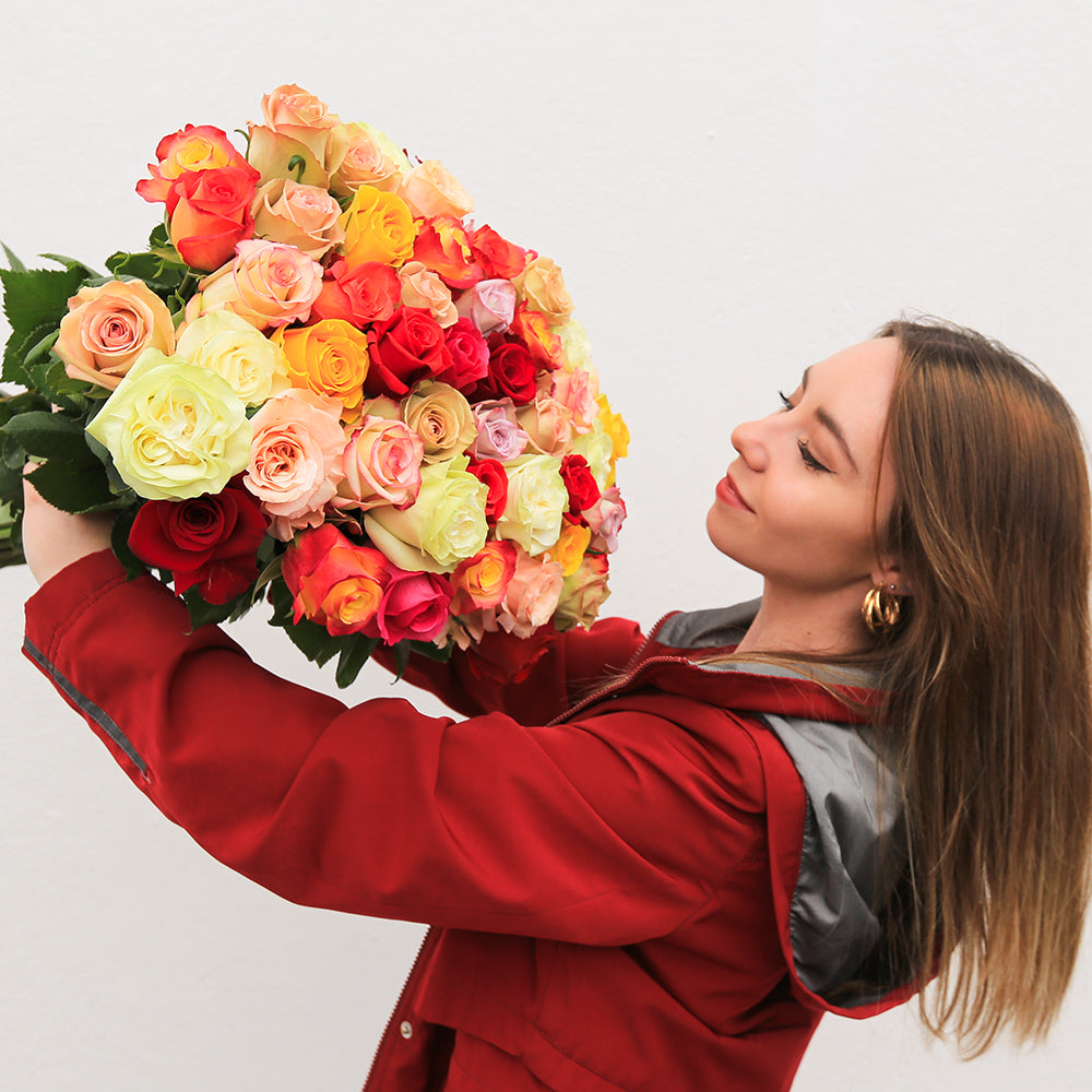50 Long Roses Long Stems Rose Bouquet Delivery from Grower - Rosaholics
