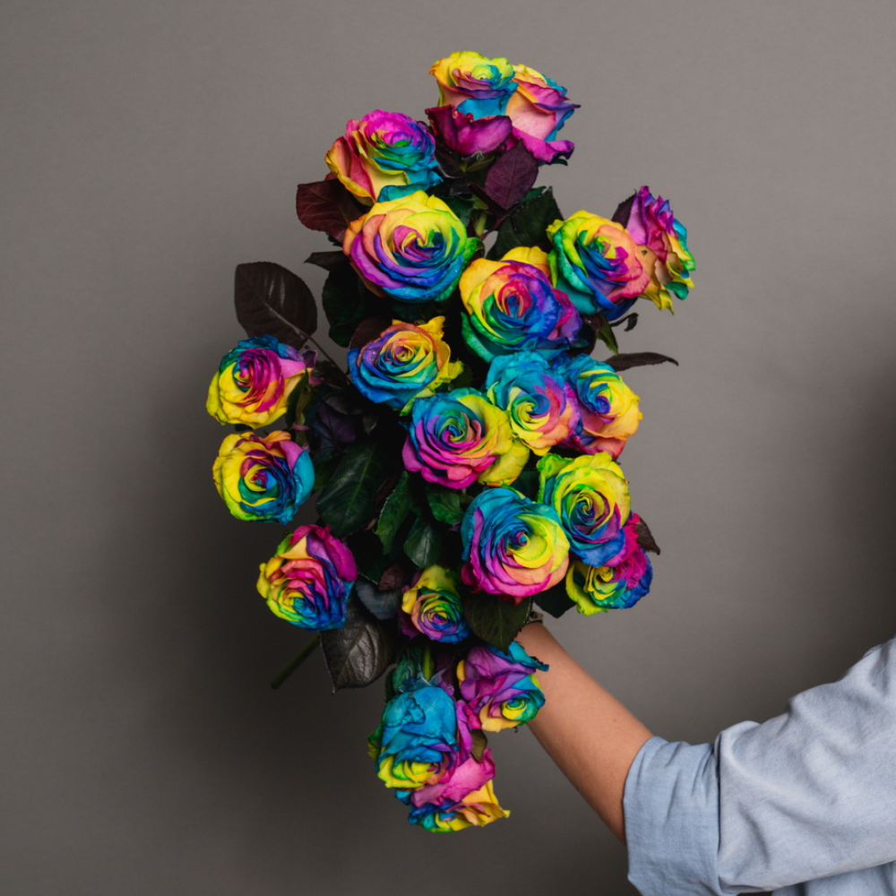 rainbow rare rose card Rainbow Rose Bouquet