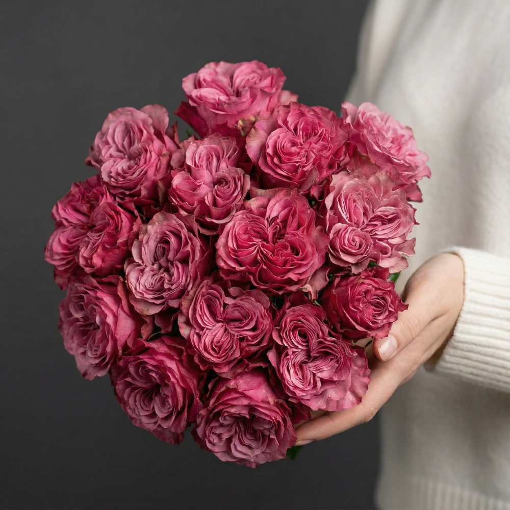 Pink Garden Roses Bouquet - Country Blues - Rosaholics