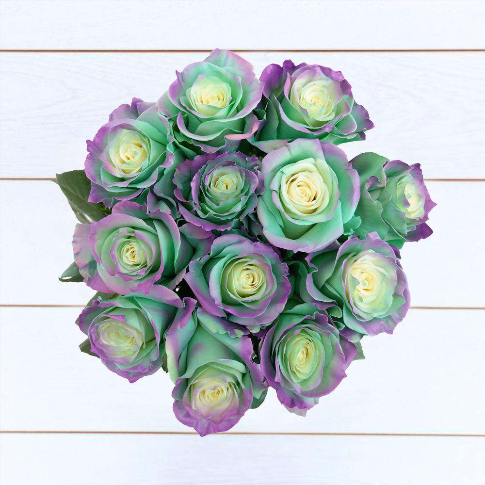 Aquamarine Rose Bouquet 12 items - Rosaholics