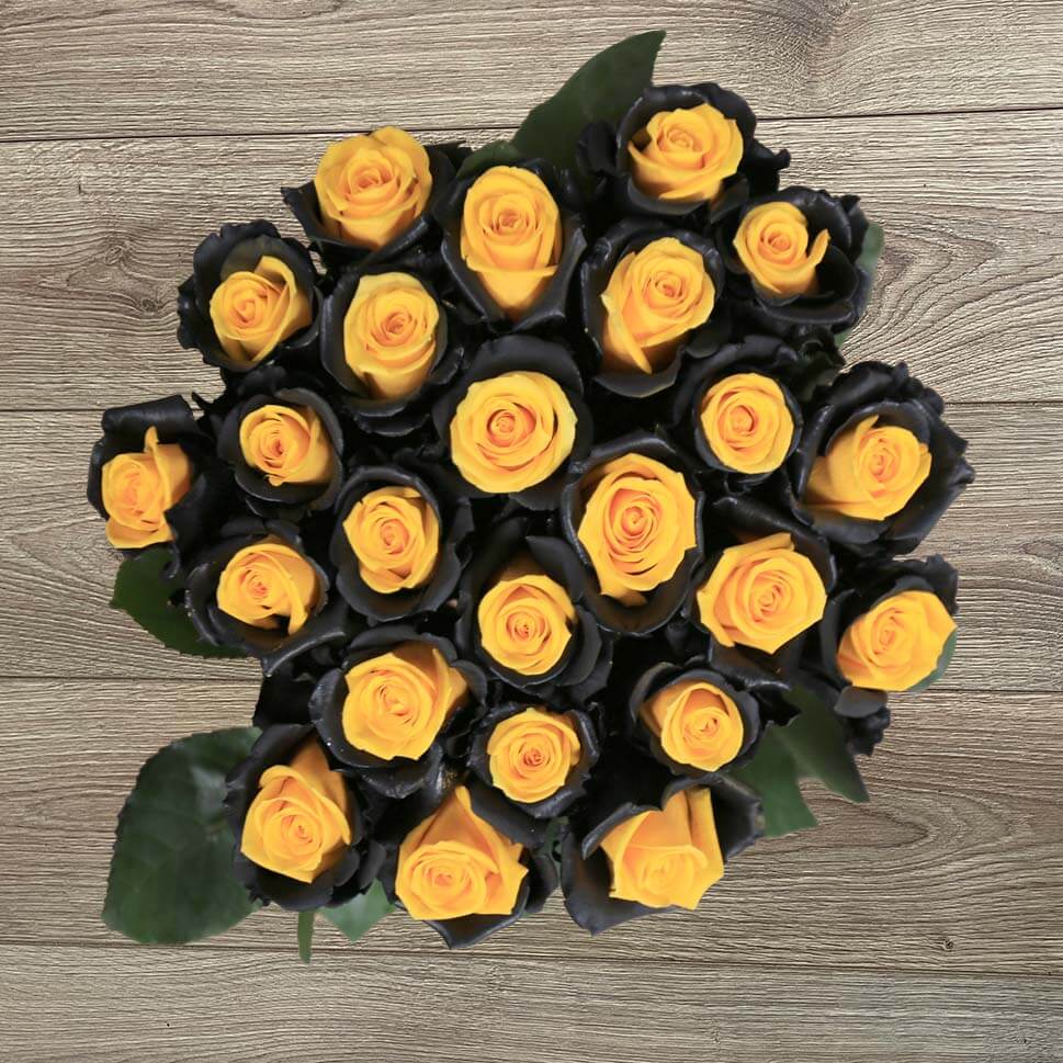 Yellow and Black Roses - Bee Rose Bouquet by Rosaholics