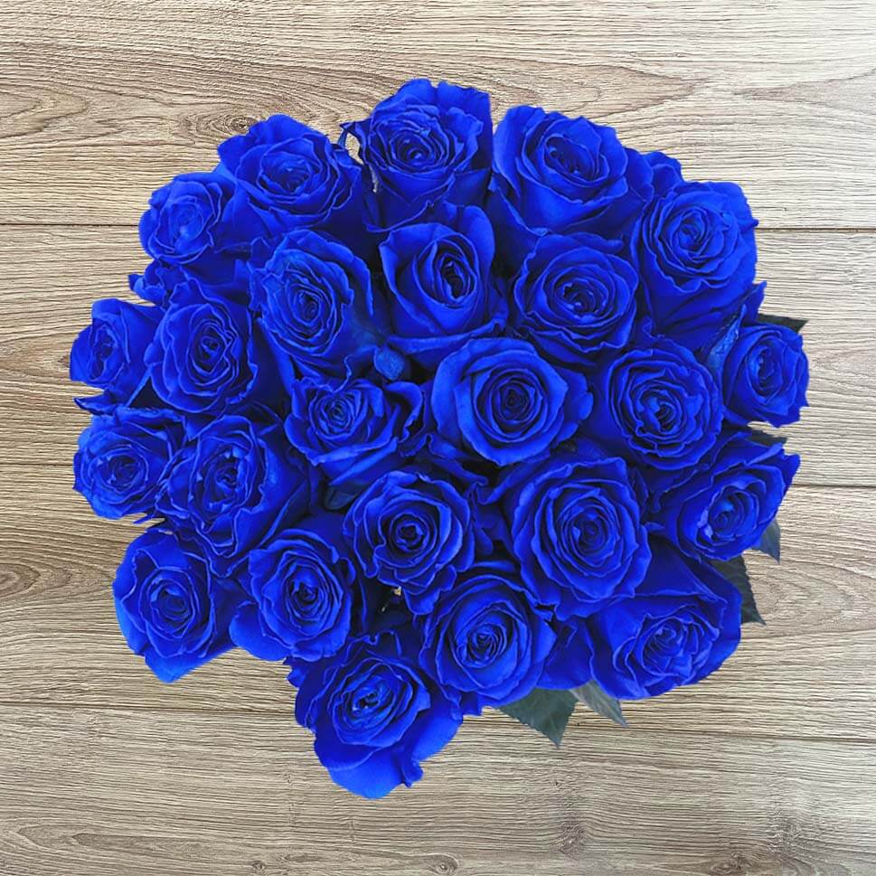 Bright Blue Roses Bouquet Delivery | Rosaholics
