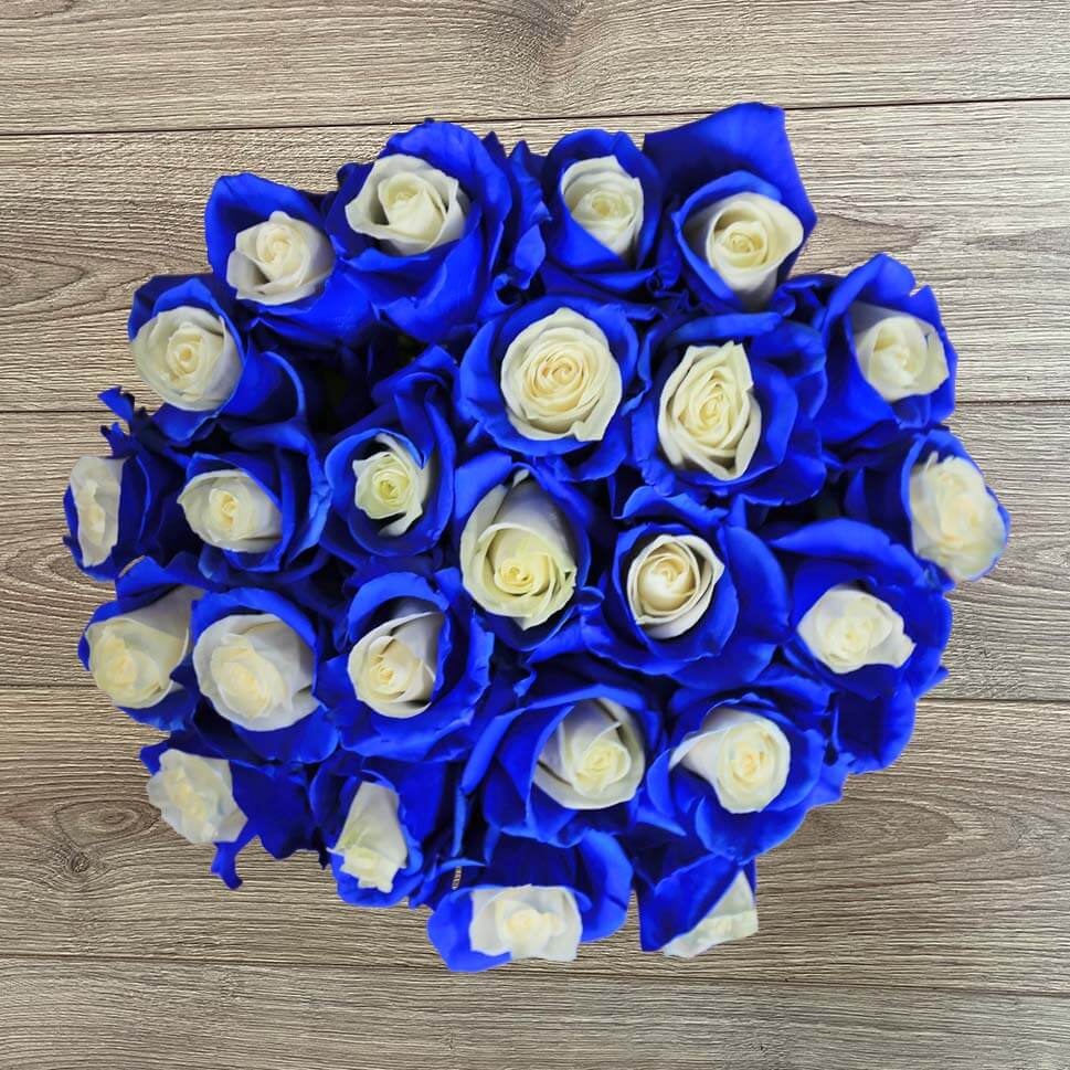 Blue and White Roses - Chelsea Bouquet by Rosaholics
