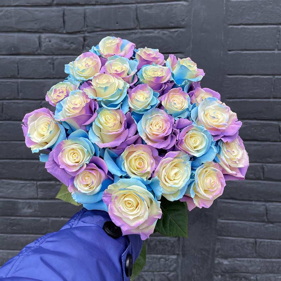 Cotton Cloud Rose Bouquet in a hand