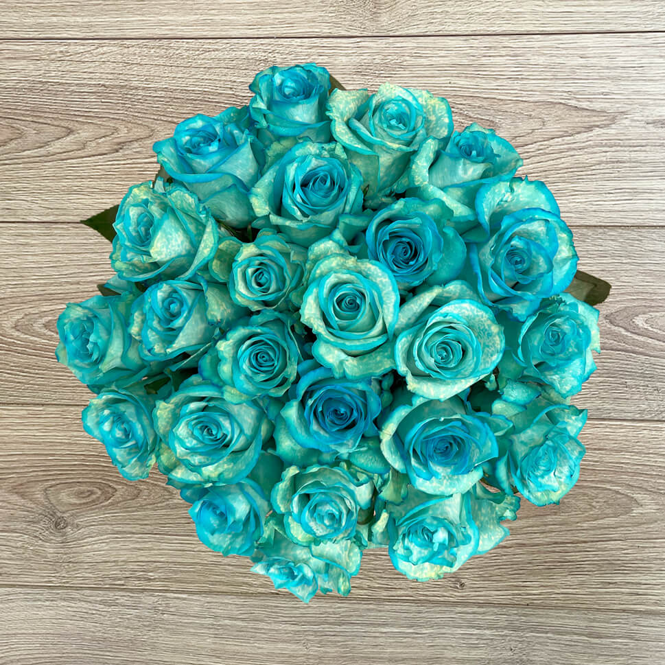 Fresh Blue Roses Delivery | Dry Snow Rose Bouquet | Rosaholics