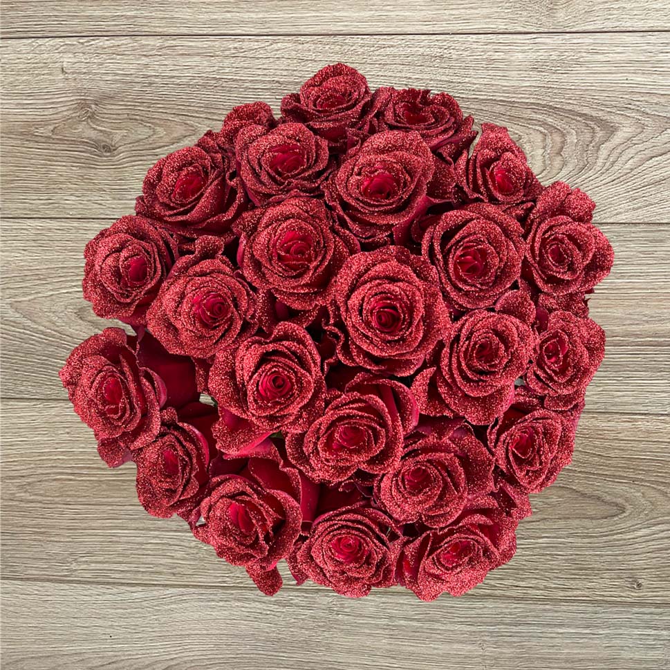 Red Sparkle Roses - Eloisa Rose Bouquet by Rosaholics