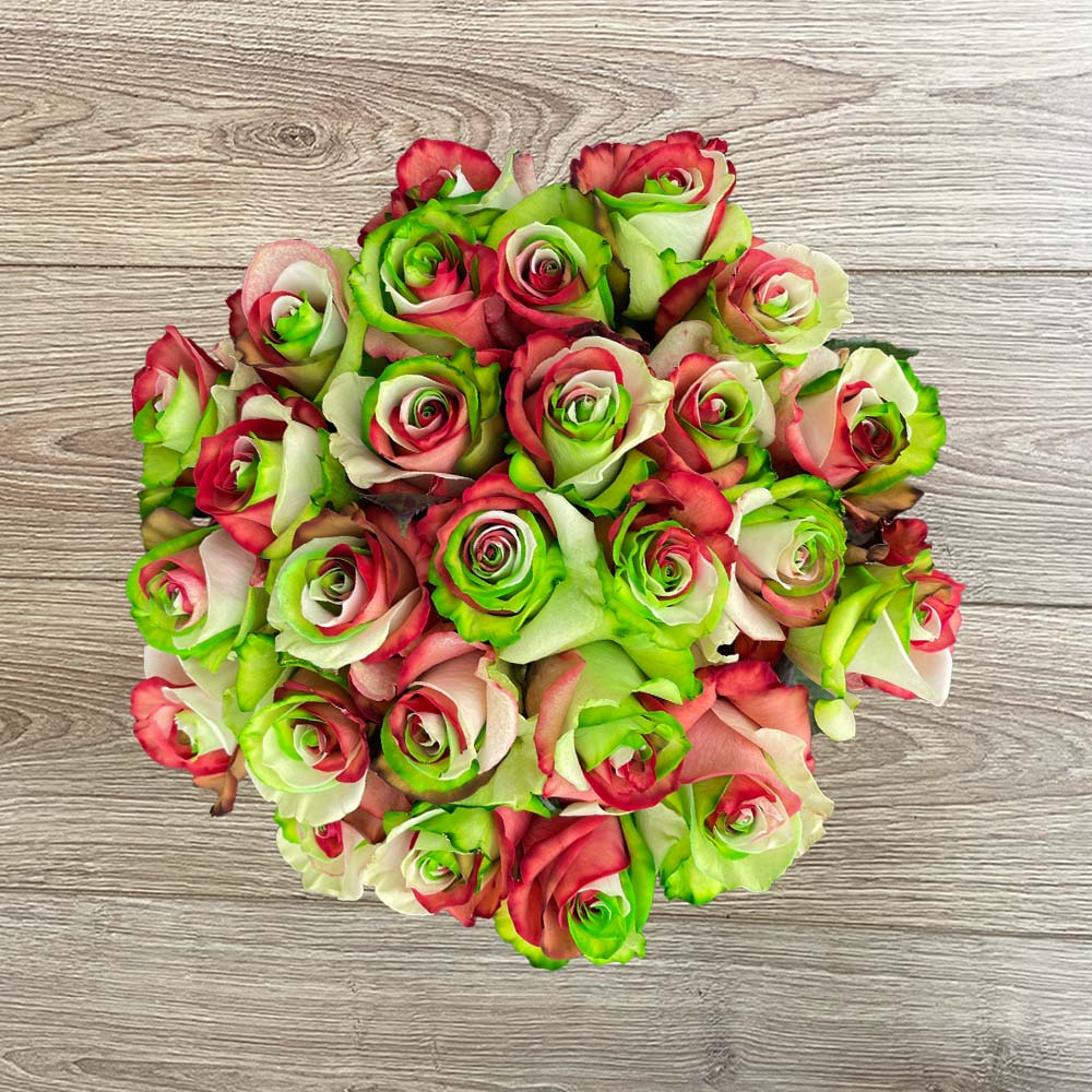 Red and Green Roses - Eve Bouquet