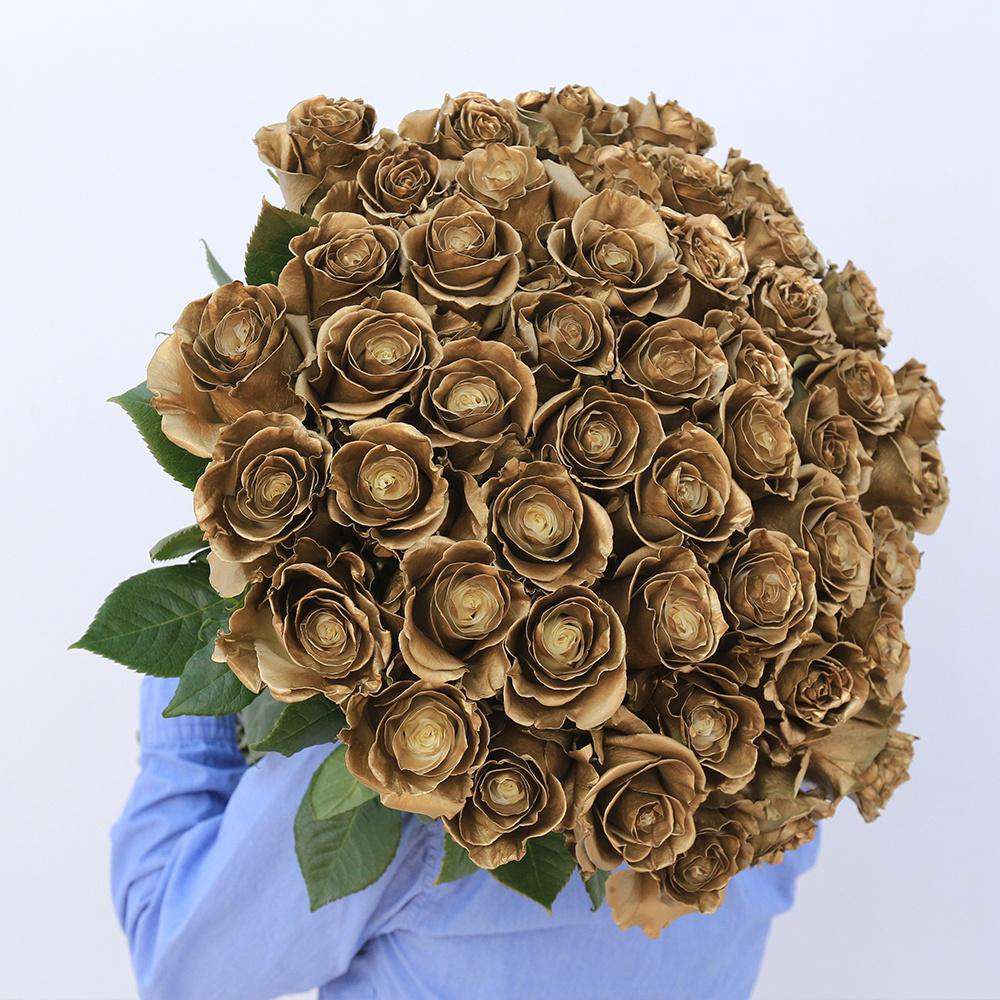 Gold Rose Bouquet | Luxury Gold Roses Delivery – Rosaholics