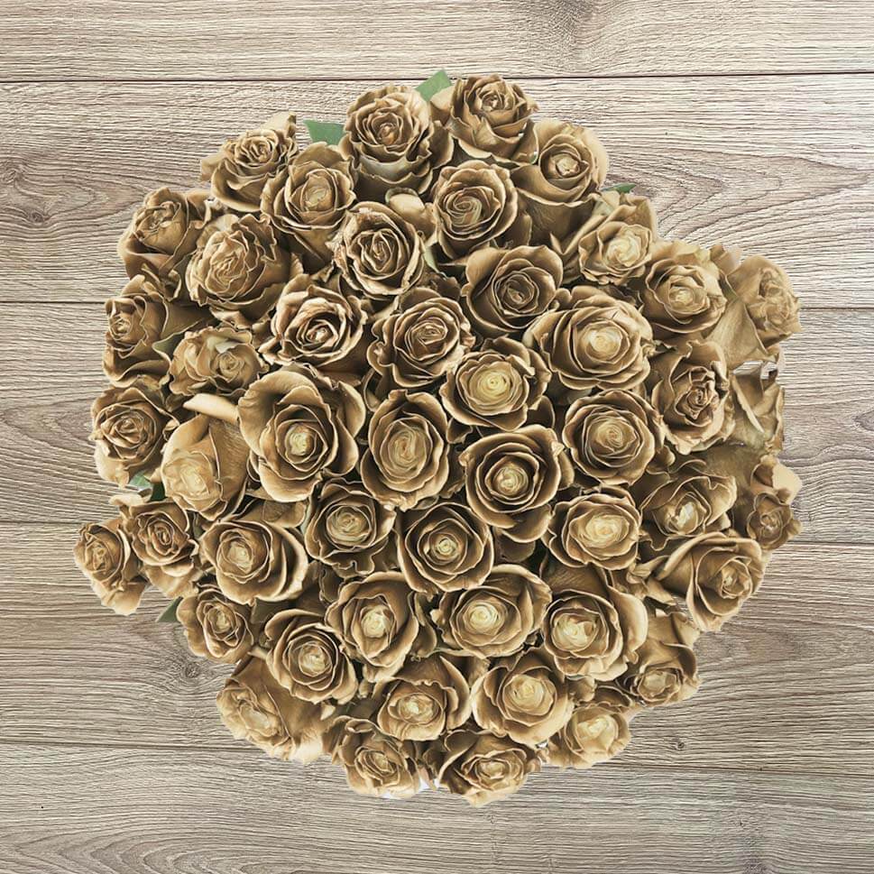 Gold Rose Bouquet – Golden Frost by Rosaholics