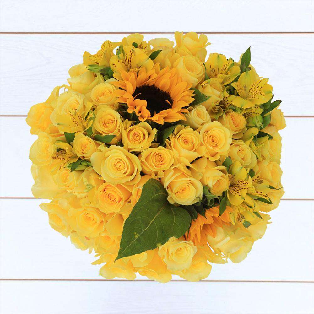 Golden Sun Flower Bouquet - Rosaholics