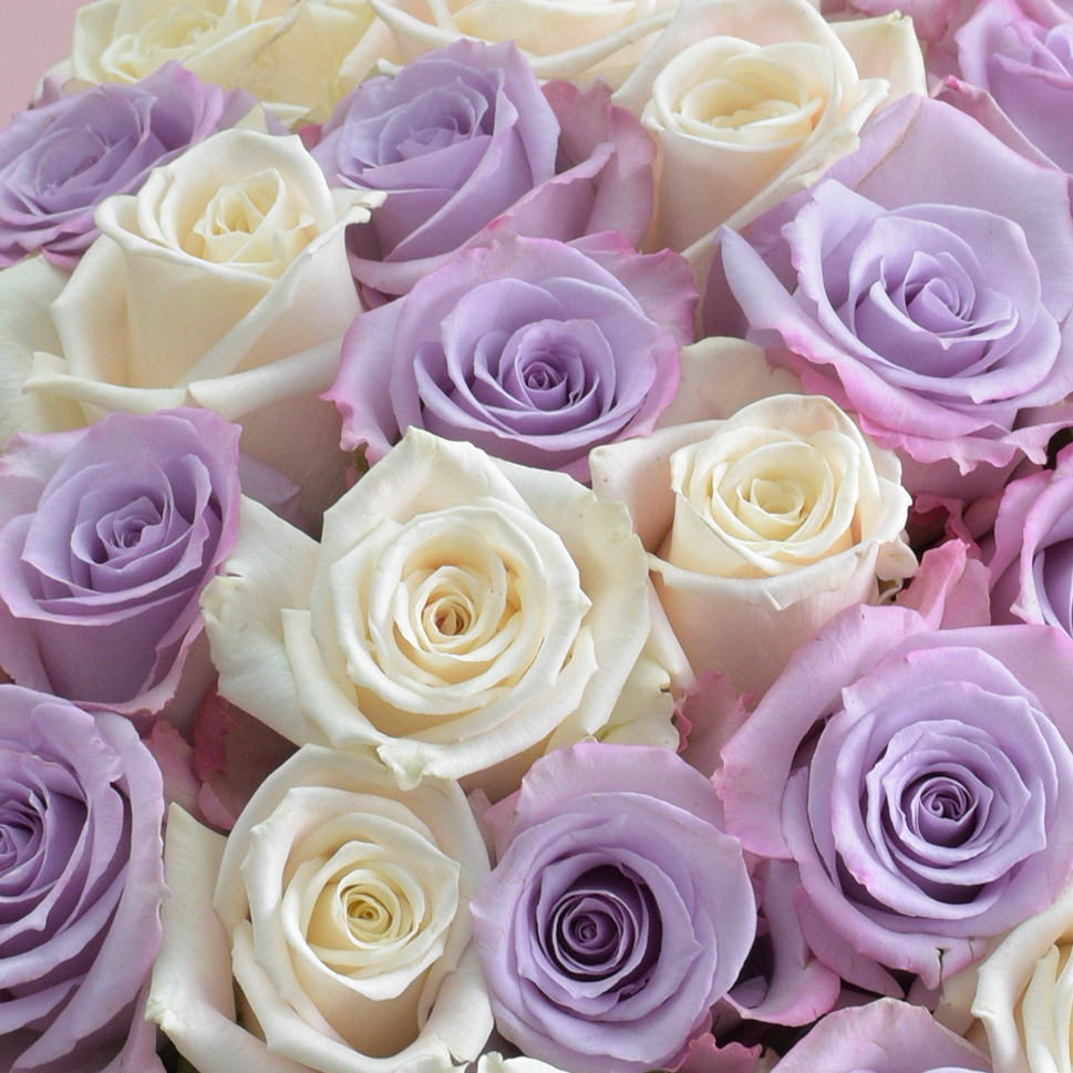 Close-up of Moondust Rose Bouquet by Rosaholics