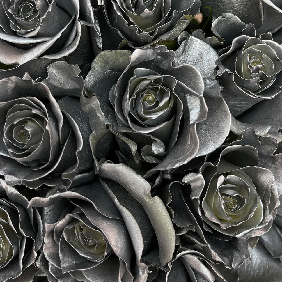 Close-up of Silver Rose Bouquet by Rosaholics