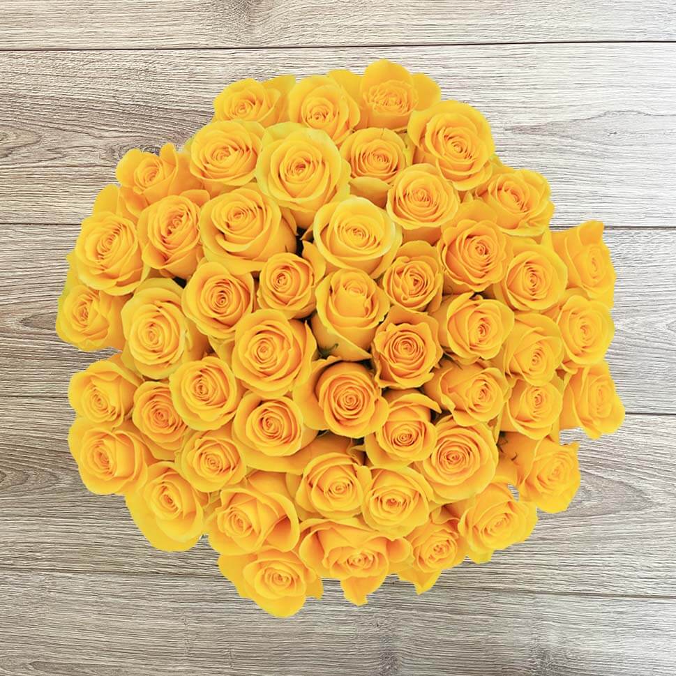 Sunny Fresh Yellow Roses Bouquet by Rosaholics