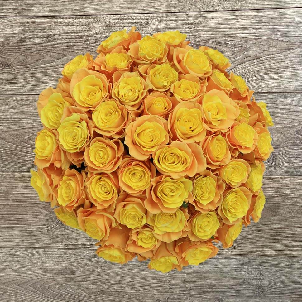Sweet Melon Bouquet - Yellow and Orange Roses by Rosaholics