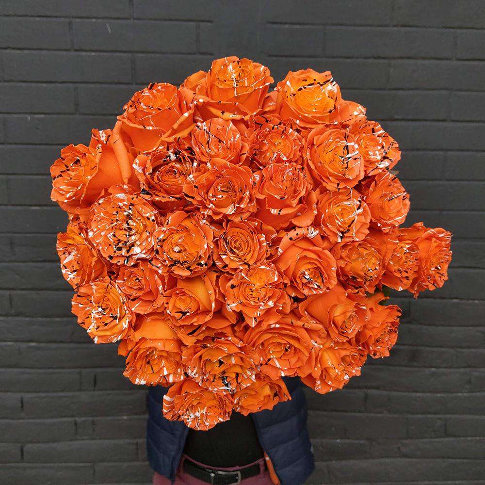 Orange roses - Trick or Treat Rose Bouquet
