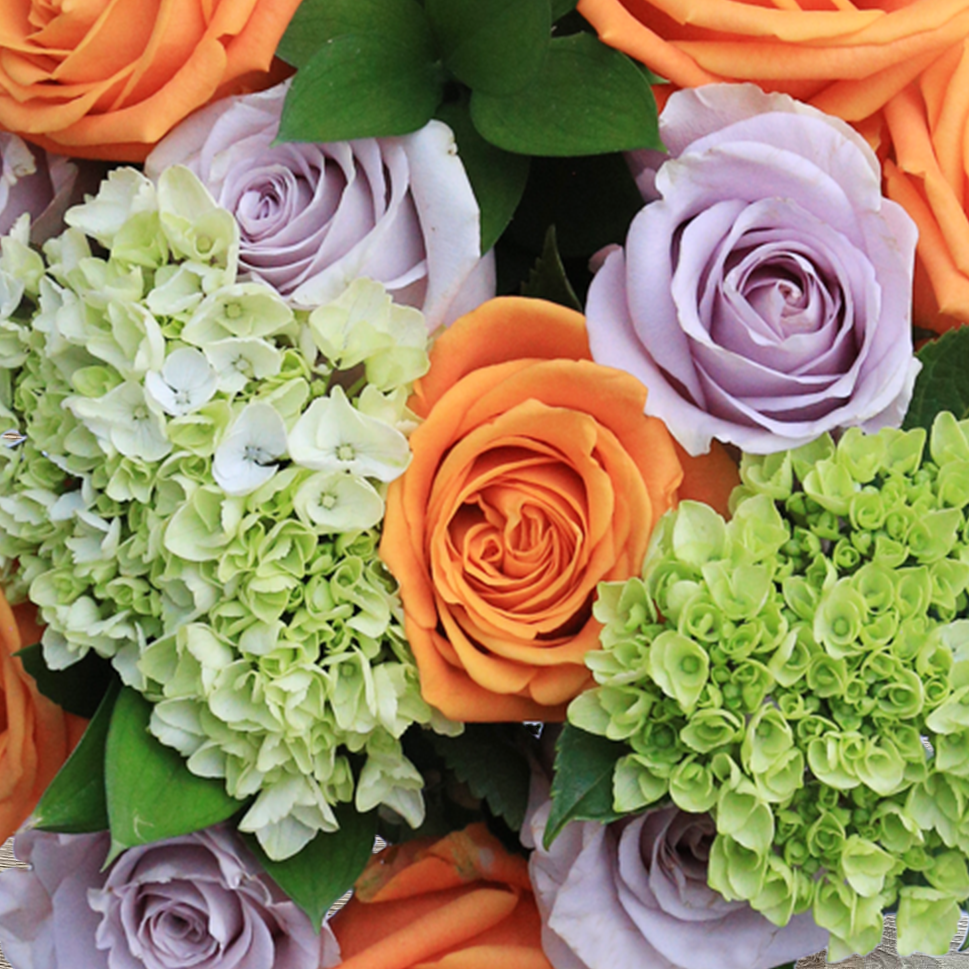 Close-up of Winslow Fresh Bouquet by Rosaholics