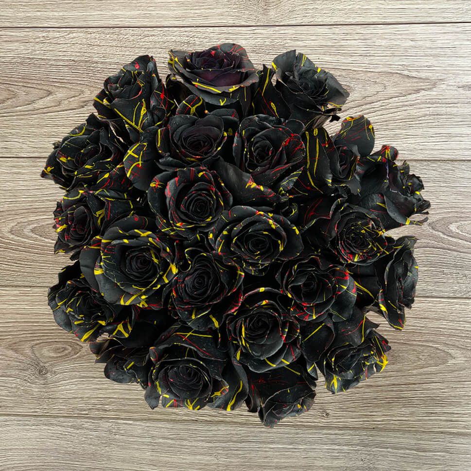 Magical Black Roses Bouquet, 98Flowers